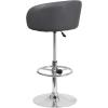 Flash Furniture Luis Contemporary Blue Fabric Adjustable Height Barstool with Barrel Back and Chrome Base(Gray Vinyl)