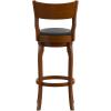 Flash Furniture Nichola Commercial Classic Open Back Barstool – Antique Oak Finish Wood Frame – Black LeatherSoft Seat – Bar Height – 360° Swivel Seat – Footrest(Black Vinyl/Antique Oak Frame)