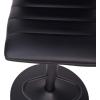 Flash Furniture Vincent Modern Cognac Vinyl Adjustable Bar Stool with Back, Swivel Stool with Black Pedestal Base and Footrest(Black/Black Frame)