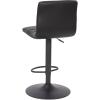 Flash Furniture Vincent Modern Cognac Vinyl Adjustable Bar Stool with Back, Swivel Stool with Black Pedestal Base and Footrest(Black/Black Frame)