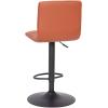 Flash Furniture Vincent Modern Cognac Vinyl Adjustable Bar Stool with Back, Swivel Stool with Black Pedestal Base and Footrest(Cognac/Black Frame)