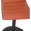 Flash Furniture Vincent Modern Cognac Vinyl Adjustable Bar Stool with Back, Swivel Stool with Black Pedestal Base and Footrest(Cognac/Black Frame)
