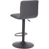 Flash Furniture Vincent Modern Cognac Vinyl Adjustable Bar Stool with Back, Swivel Stool with Black Pedestal Base and Footrest(Gray/Black Frame)