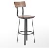 Flash Furniture Flint Series Commercial Restaurant Barstool, Wood Seat/Back, Powder Coat Frame, Antique Copper/Gray(Antique Copper)
