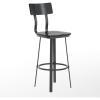 Flash Furniture Flint Series Commercial Restaurant Barstool, Wood Seat/Back, Powder Coat Frame, Antique Copper/Gray(Black)