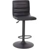 Flash Furniture Vincent Modern Cognac Vinyl Adjustable Bar Stool with Back, Swivel Stool with Black Pedestal Base and Footrest(Black/Black Frame)