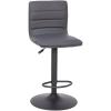 Flash Furniture Vincent Modern Cognac Vinyl Adjustable Bar Stool with Back, Swivel Stool with Black Pedestal Base and Footrest(Gray/Black Frame)