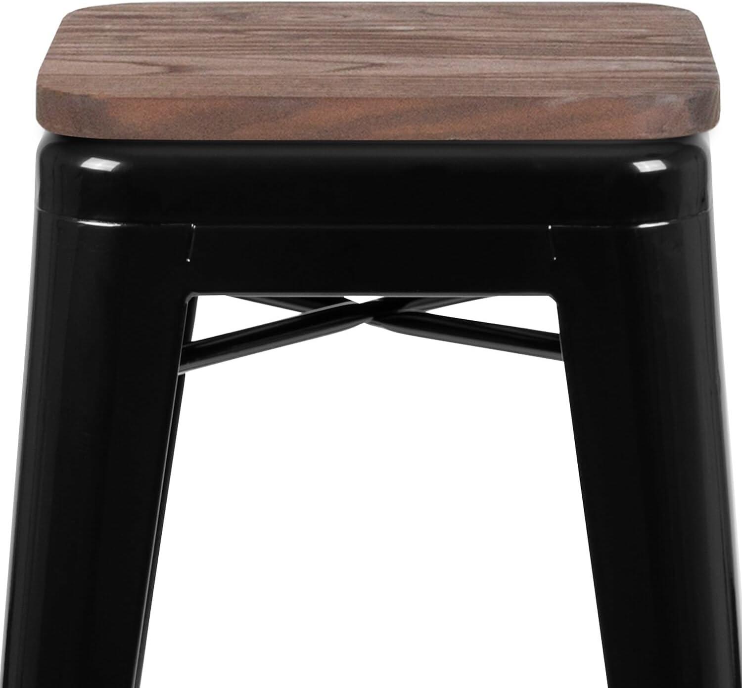 image:imageFlash Furniture 30 High Backless Purple Barstool with Square Wood SeatBlack
