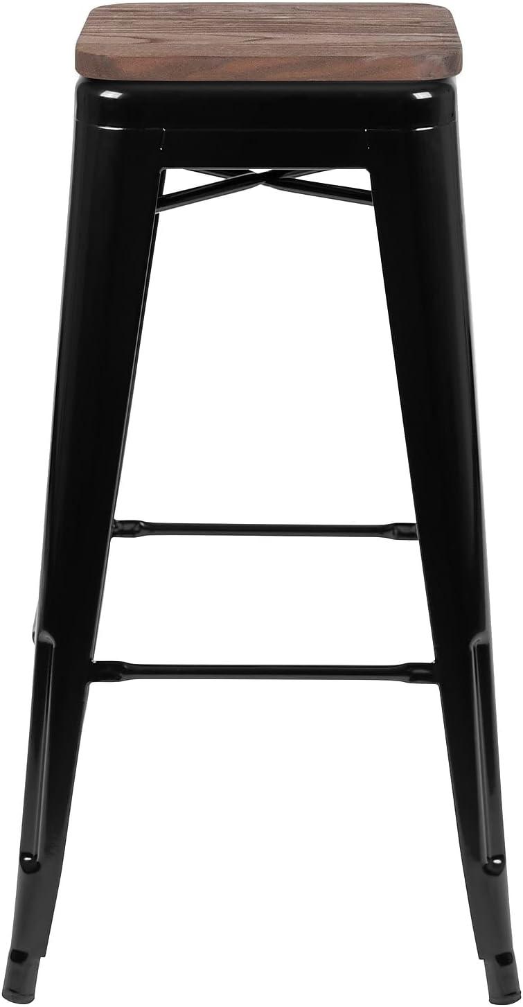 image:imageFlash Furniture 30 High Backless Purple Barstool with Square Wood SeatBlack