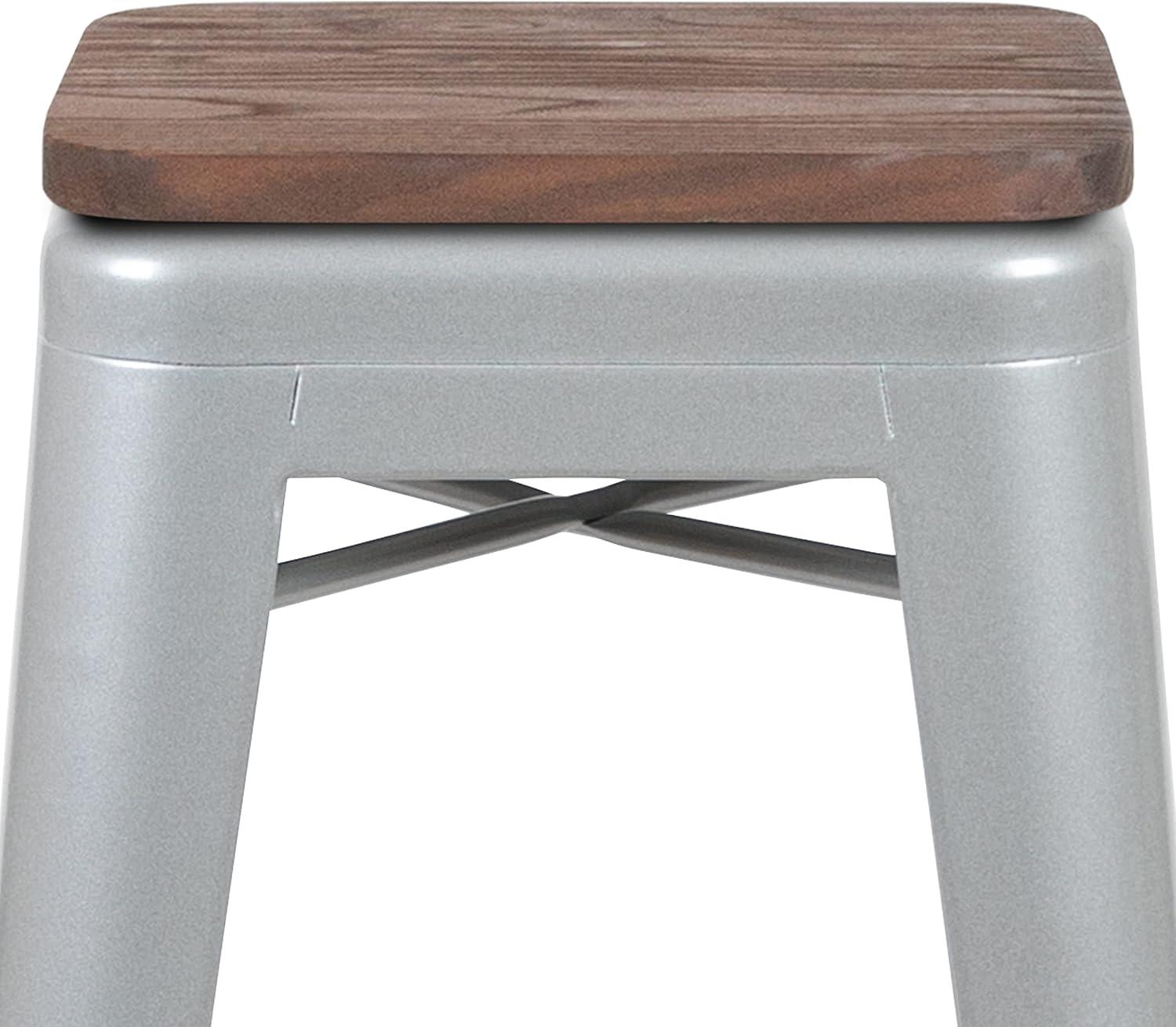 image:imageFlash Furniture 30 High Backless Purple Barstool with Square Wood SeatSilver