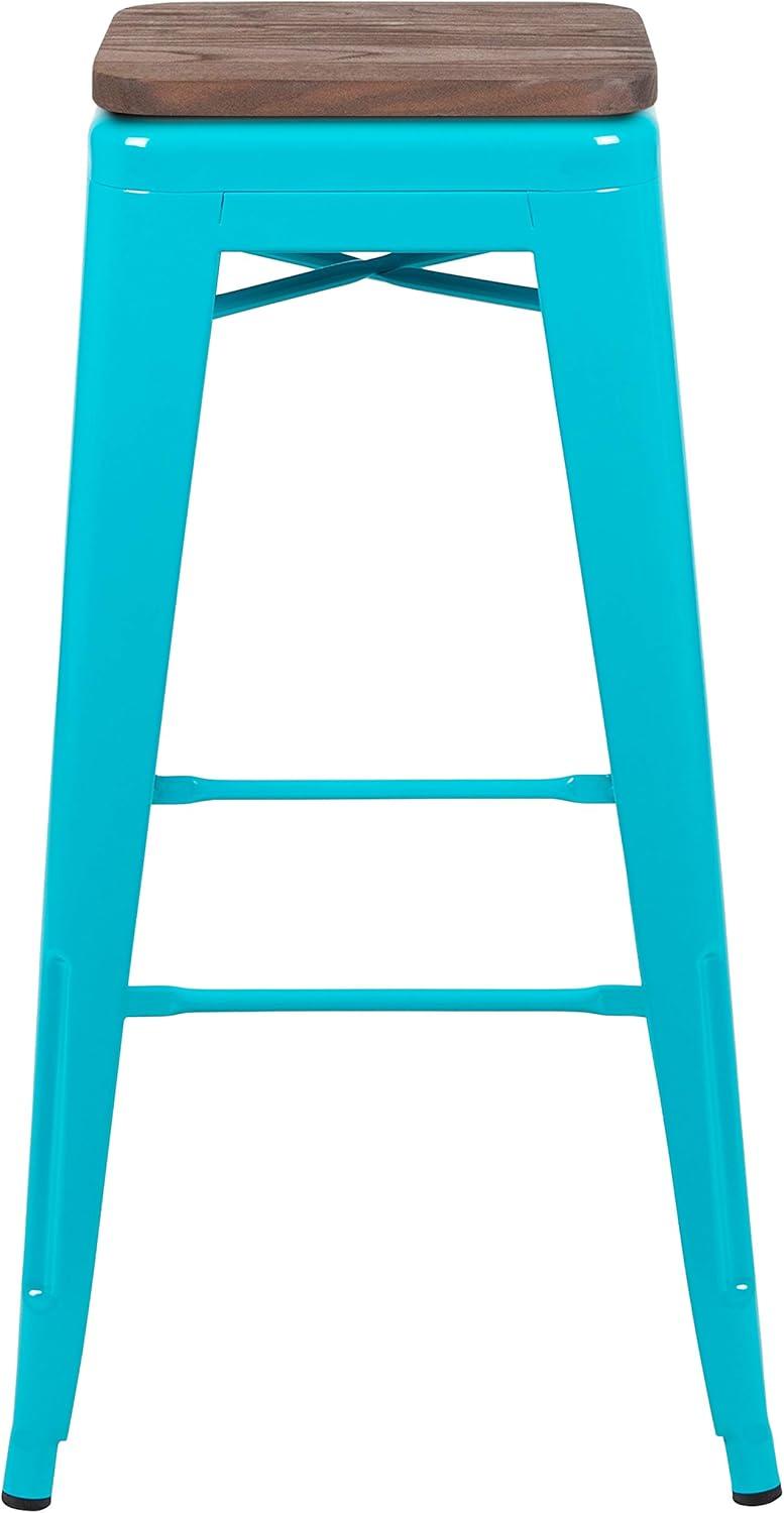 image:imageFlash Furniture 30 High Backless Purple Barstool with Square Wood SeatTeal