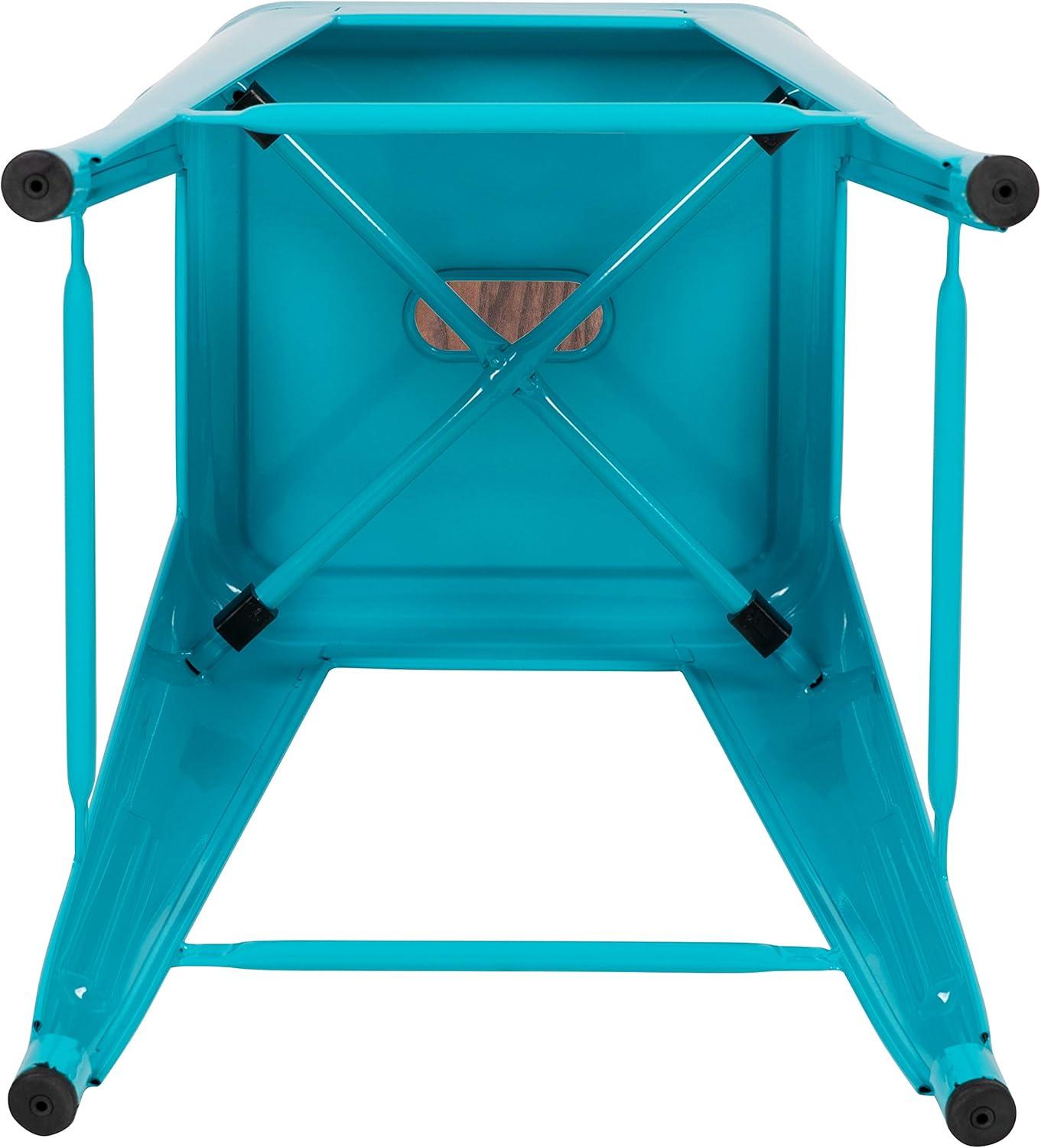 image:imageFlash Furniture 30 High Backless Purple Barstool with Square Wood SeatTeal