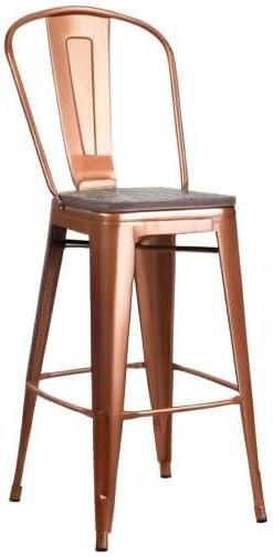 image:imageFlash Furniture 30 High Copper Metal Barstool with Back and Wood Seat1
