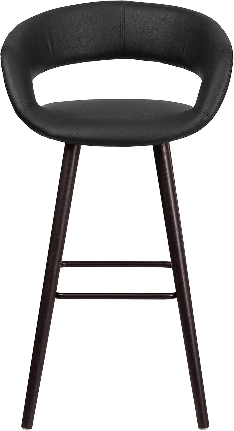 image:imageFlash Furniture Brynn Series 29 High Contemporary Cappuccino Wood Barstool in Black VinylBlack