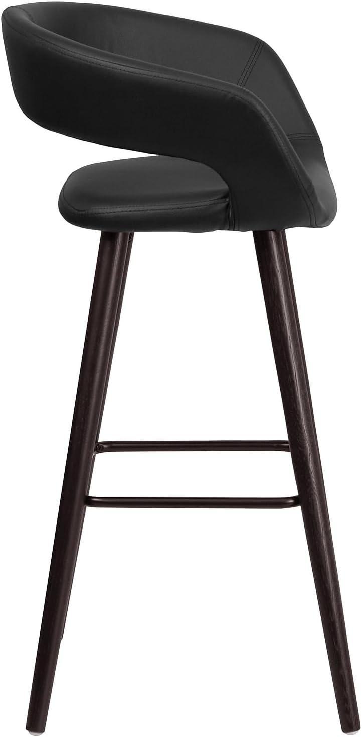 image:imageFlash Furniture Brynn Series 29 High Contemporary Cappuccino Wood Barstool in Black VinylBlack