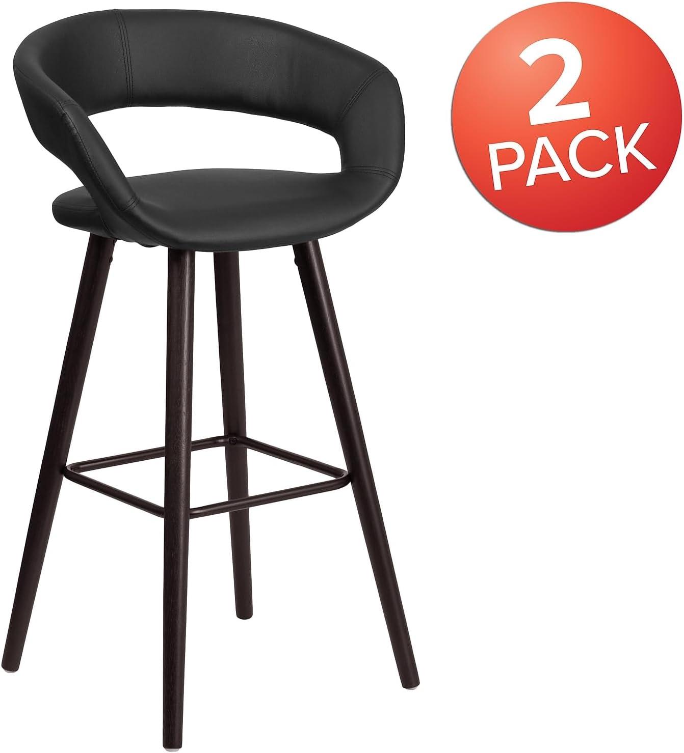 image:imageFlash Furniture Brynn Series 29 High Contemporary Cappuccino Wood Barstool in Black VinylBlack