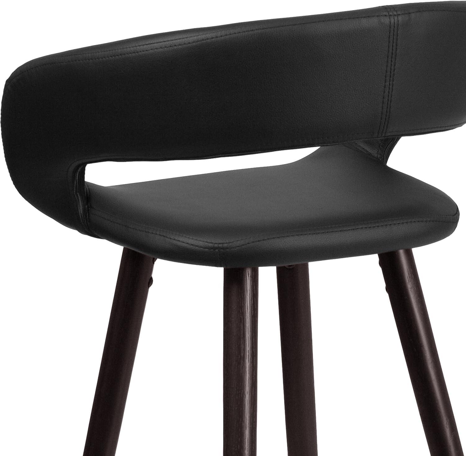 image:imageFlash Furniture Brynn Series 29 High Contemporary Cappuccino Wood Barstool in Black VinylBlack