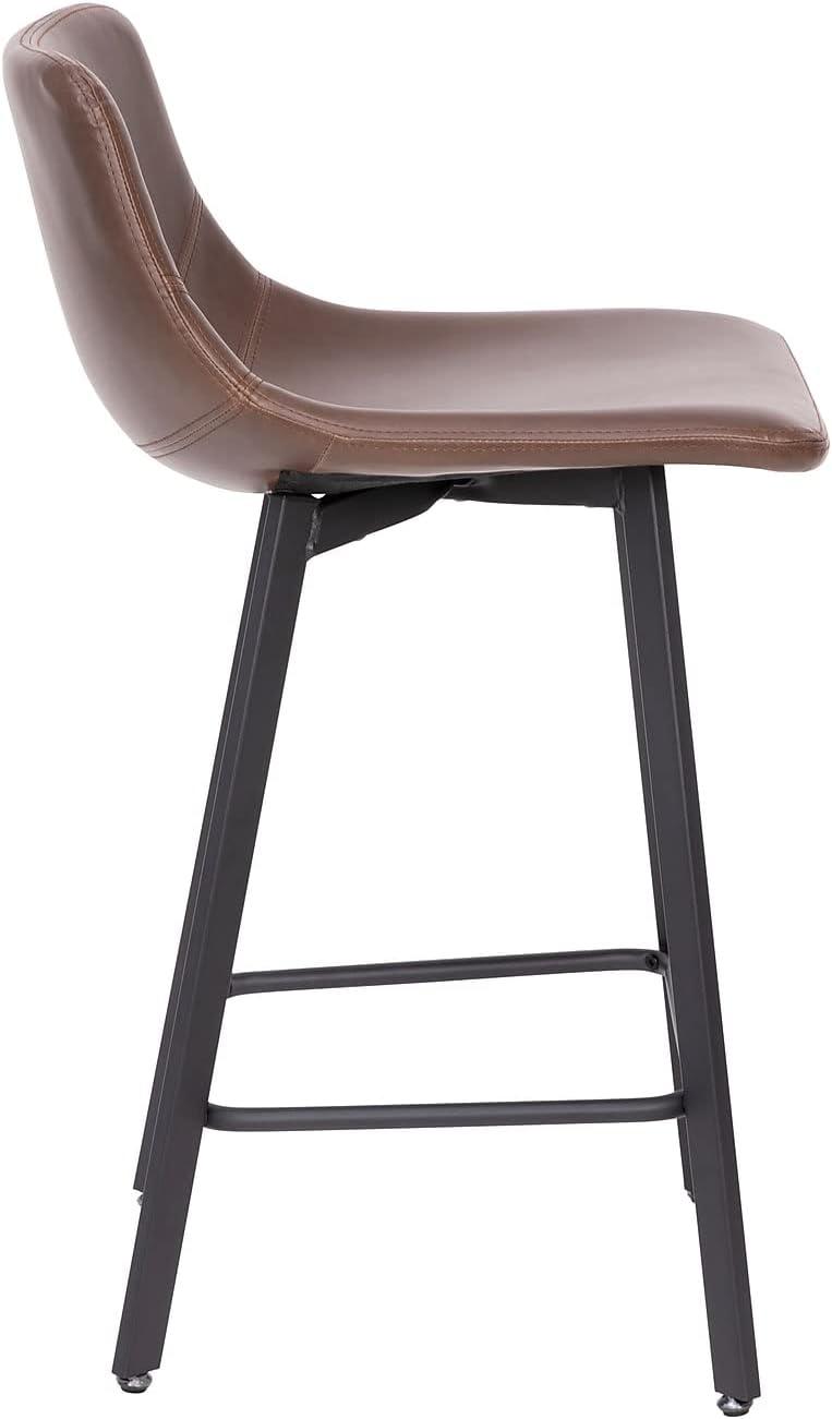 image:imageFlash Furniture Caleb Modern Armless 24 Inch Counter Height Stools Commercial Grade wFootrests and Matte Metal Frames Set of 2