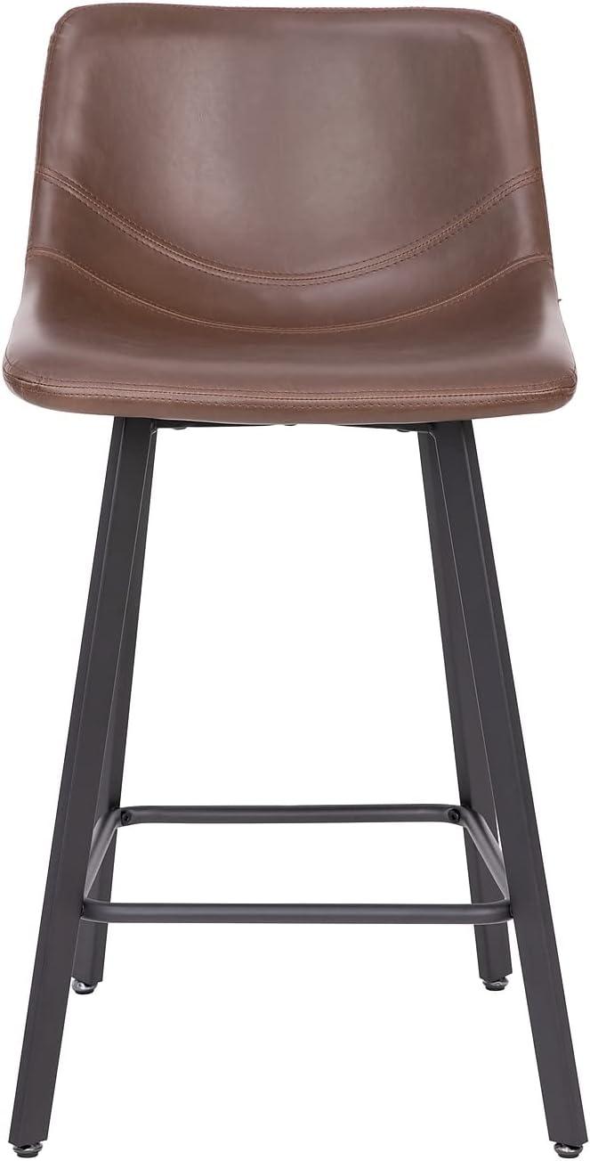 image:imageFlash Furniture Caleb Modern Armless 24 Inch Counter Height Stools Commercial Grade wFootrests and Matte Metal Frames Set of 2