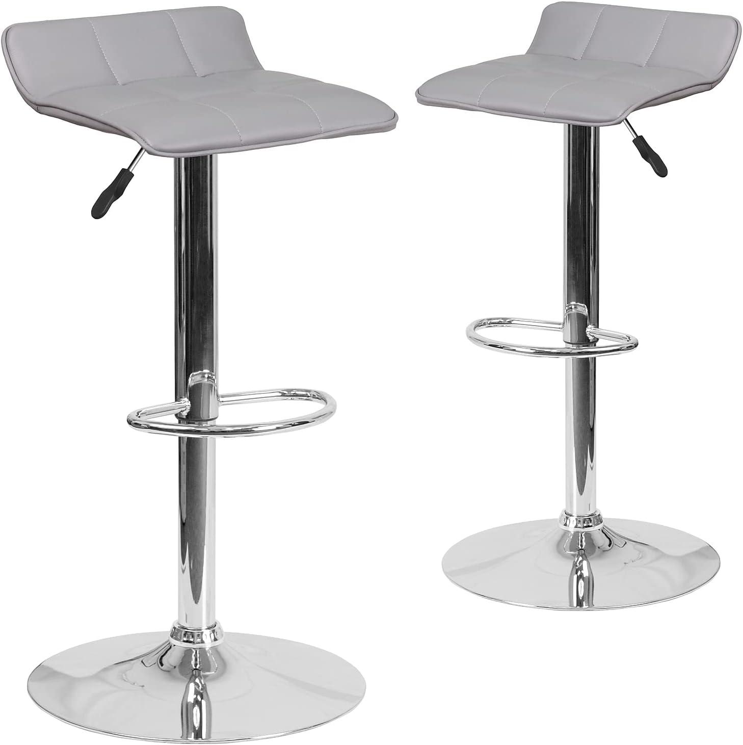 image:imageFlash Furniture Carmel Series 24 High Transitional Walnut Counter Height Stool with Nail Trim in Black LeatherSoftGrey