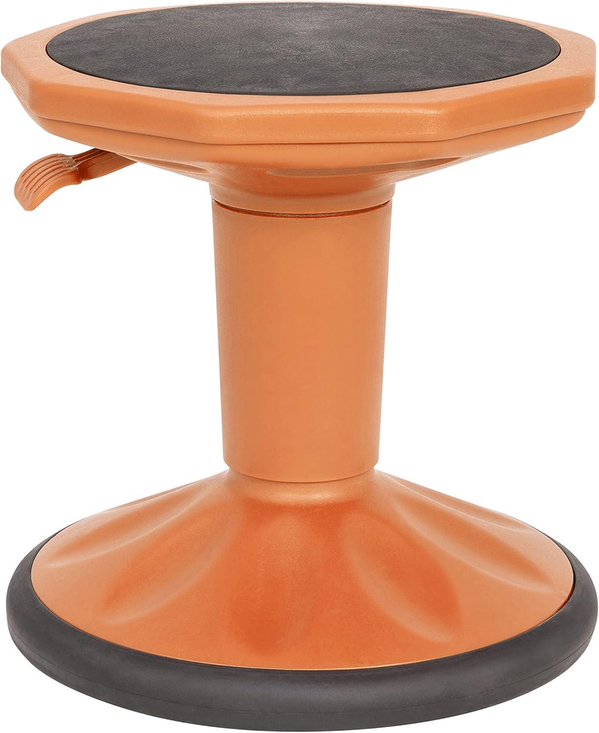 image:imageFlash Furniture Carter Adjustable Height Kids Active Stool Flexible Orange Stool for Classroom and Home NonSkid Bottom Rubberized Seat 14 18 Seat HeightOrange