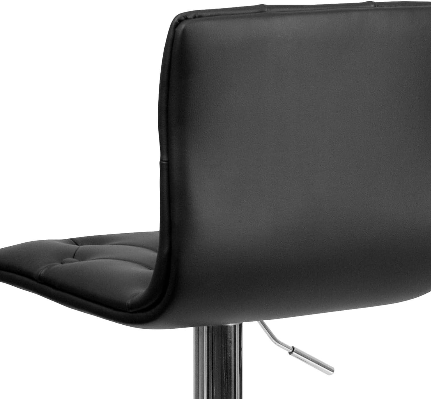 image:imageFlash Furniture Contemporary Button Tufted Gray Vinyl Adjustable Height Barstool with Chrome BaseBlack