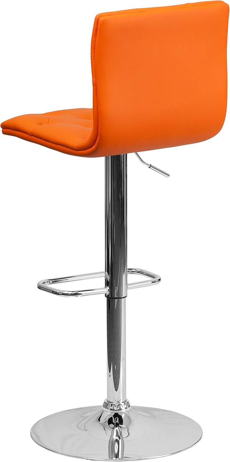 image:imageFlash Furniture Contemporary Button Tufted Gray Vinyl Adjustable Height Barstool with Chrome BaseOrange