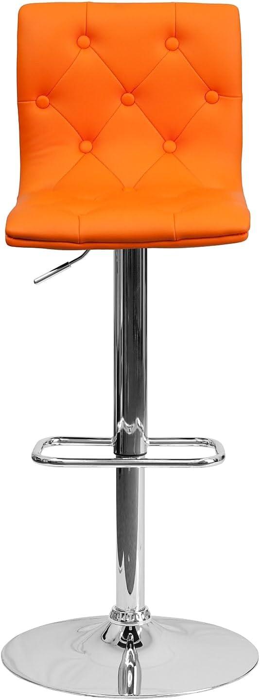 image:imageFlash Furniture Contemporary Button Tufted Gray Vinyl Adjustable Height Barstool with Chrome BaseOrange