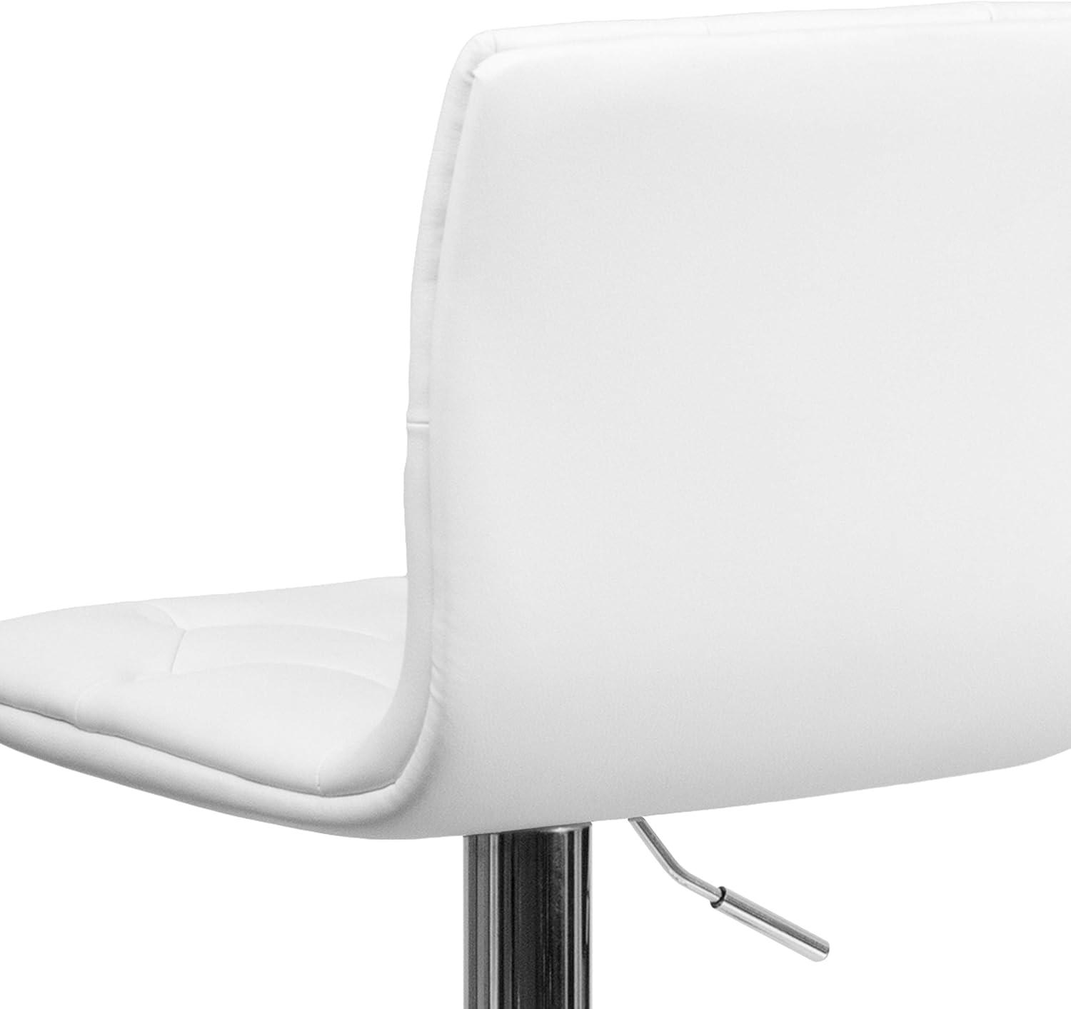 image:imageFlash Furniture Contemporary Button Tufted Gray Vinyl Adjustable Height Barstool with Chrome BaseWhite