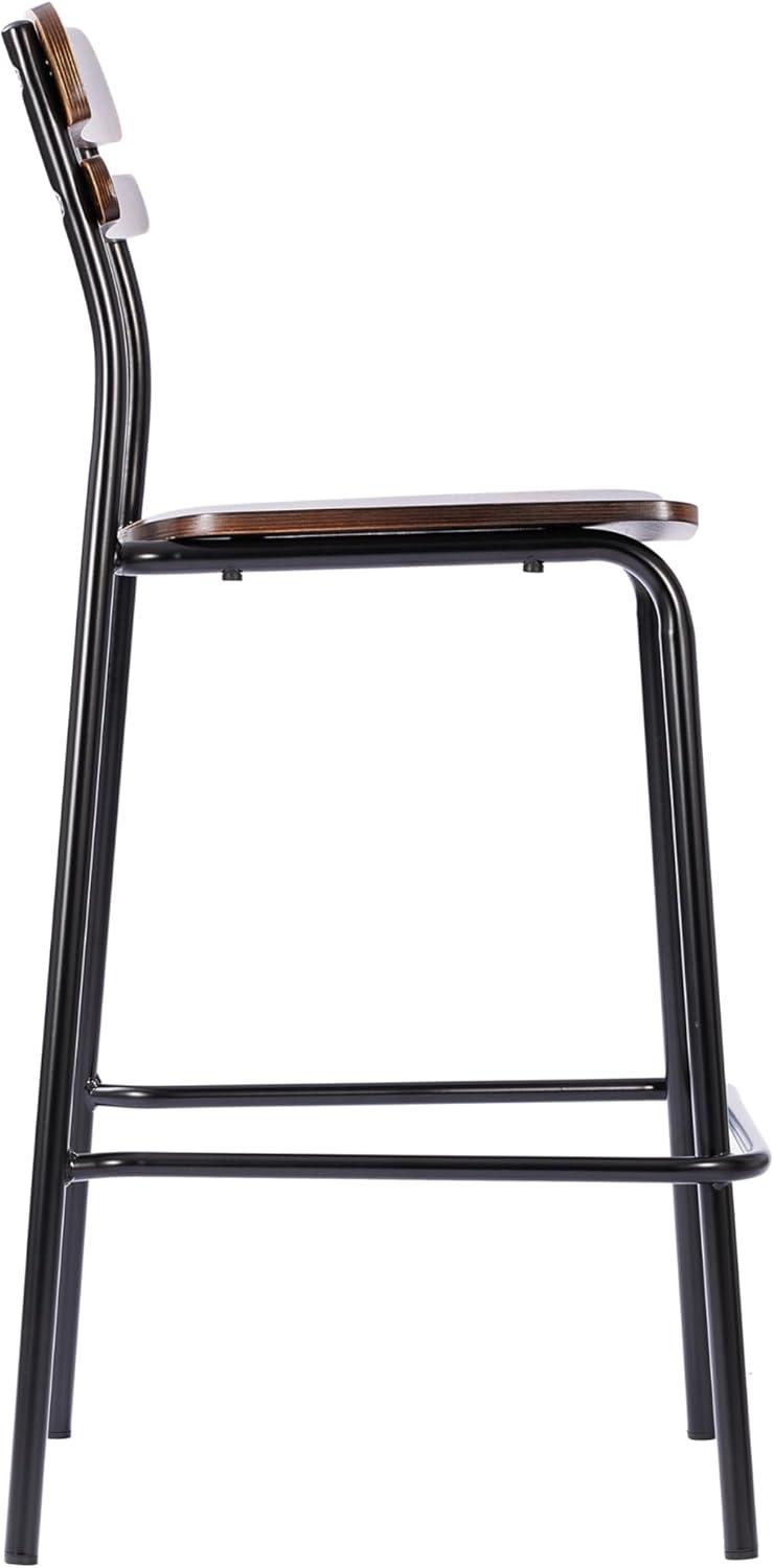 image:imageFlash Furniture Cyprus Commercial Grade Wood Bar Stool Metal Frame Solid Wood Seat and Back Floor Glides WhiteAntique WhiteAntique Copper