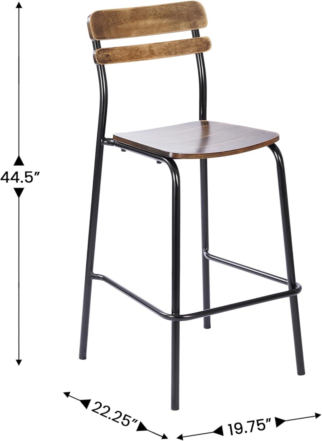 image:imageFlash Furniture Cyprus Commercial Grade Wood Bar Stool Metal Frame Solid Wood Seat and Back Floor Glides WhiteAntique WhiteAntique Copper