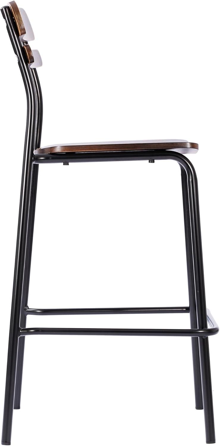 image:imageFlash Furniture Cyprus Commercial Grade Wood Bar Stool Metal Frame Solid Wood Seat and Back Floor Glides WhiteAntique WhiteAntique Copper