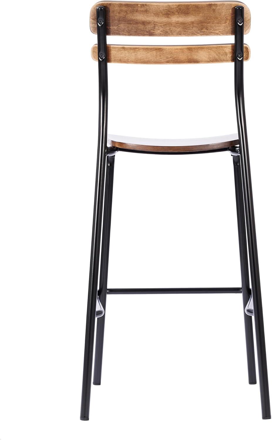 image:imageFlash Furniture Cyprus Commercial Grade Wood Bar Stool Metal Frame Solid Wood Seat and Back Floor Glides WhiteAntique WhiteAntique Copper