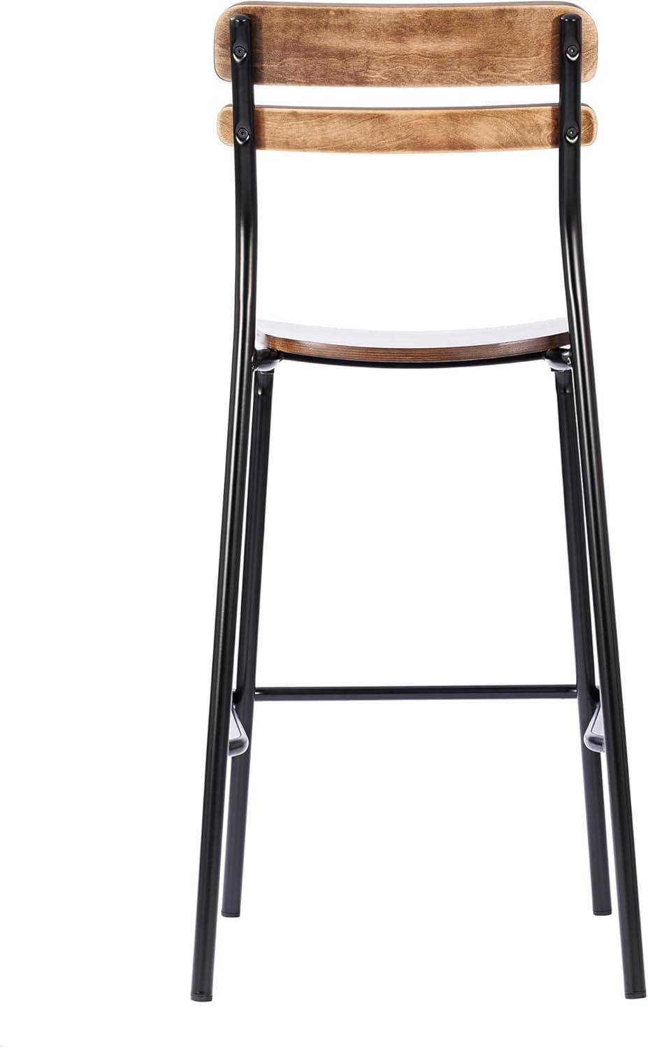 image:imageFlash Furniture Cyprus Commercial Grade Wood Bar Stool Metal Frame Solid Wood Seat and Back Floor Glides WhiteAntique WhiteAntique Copper
