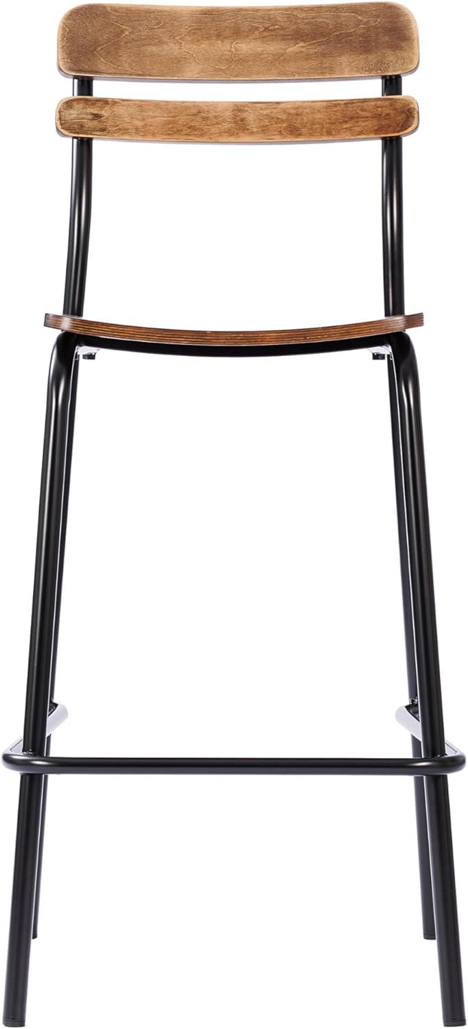 image:imageFlash Furniture Cyprus Commercial Grade Wood Bar Stool Metal Frame Solid Wood Seat and Back Floor Glides WhiteAntique WhiteAntique Copper