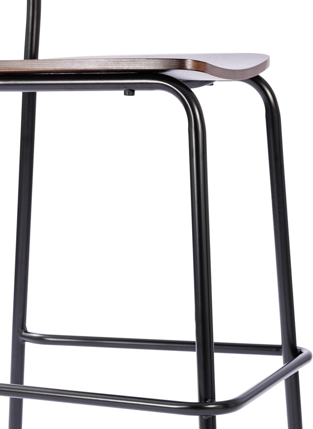 image:imageFlash Furniture Cyprus Commercial Grade Wood Bar Stool Metal Frame Solid Wood Seat and Back Floor Glides WhiteAntique WhiteAntique Copper