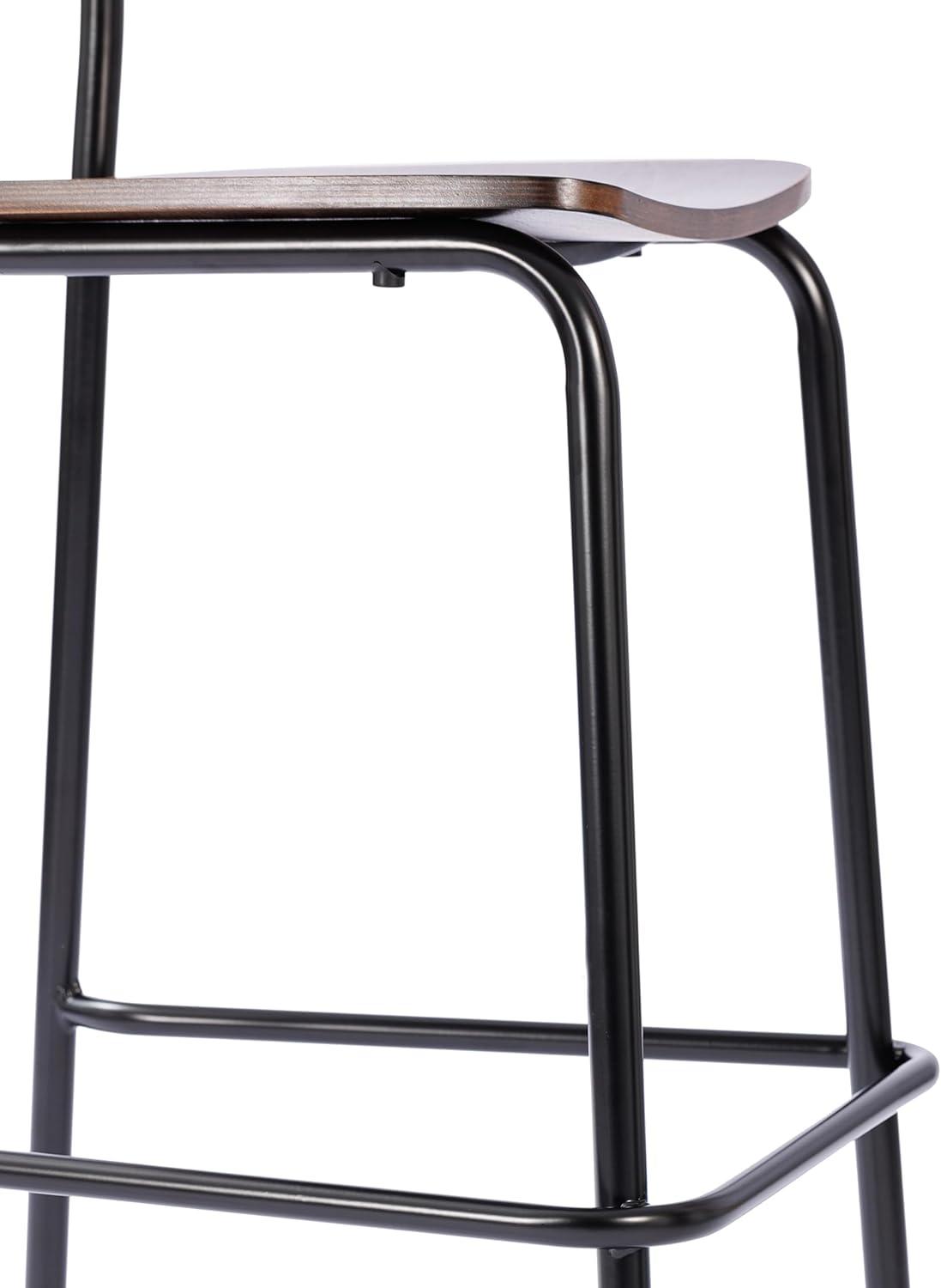 image:imageFlash Furniture Cyprus Commercial Grade Wood Bar Stool Metal Frame Solid Wood Seat and Back Floor Glides WhiteAntique WhiteAntique Copper
