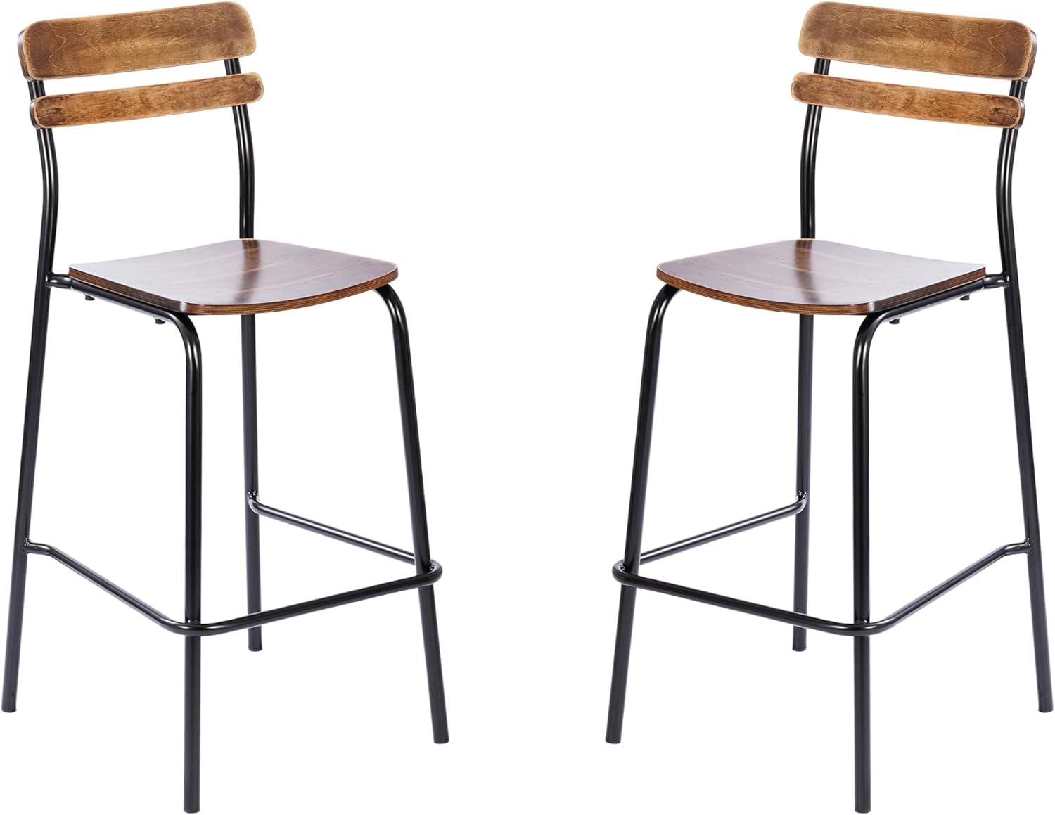image:imageFlash Furniture Cyprus Commercial Grade Wood Bar Stool Metal Frame Solid Wood Seat and Back Floor Glides WhiteAntique WhiteAntique Copper