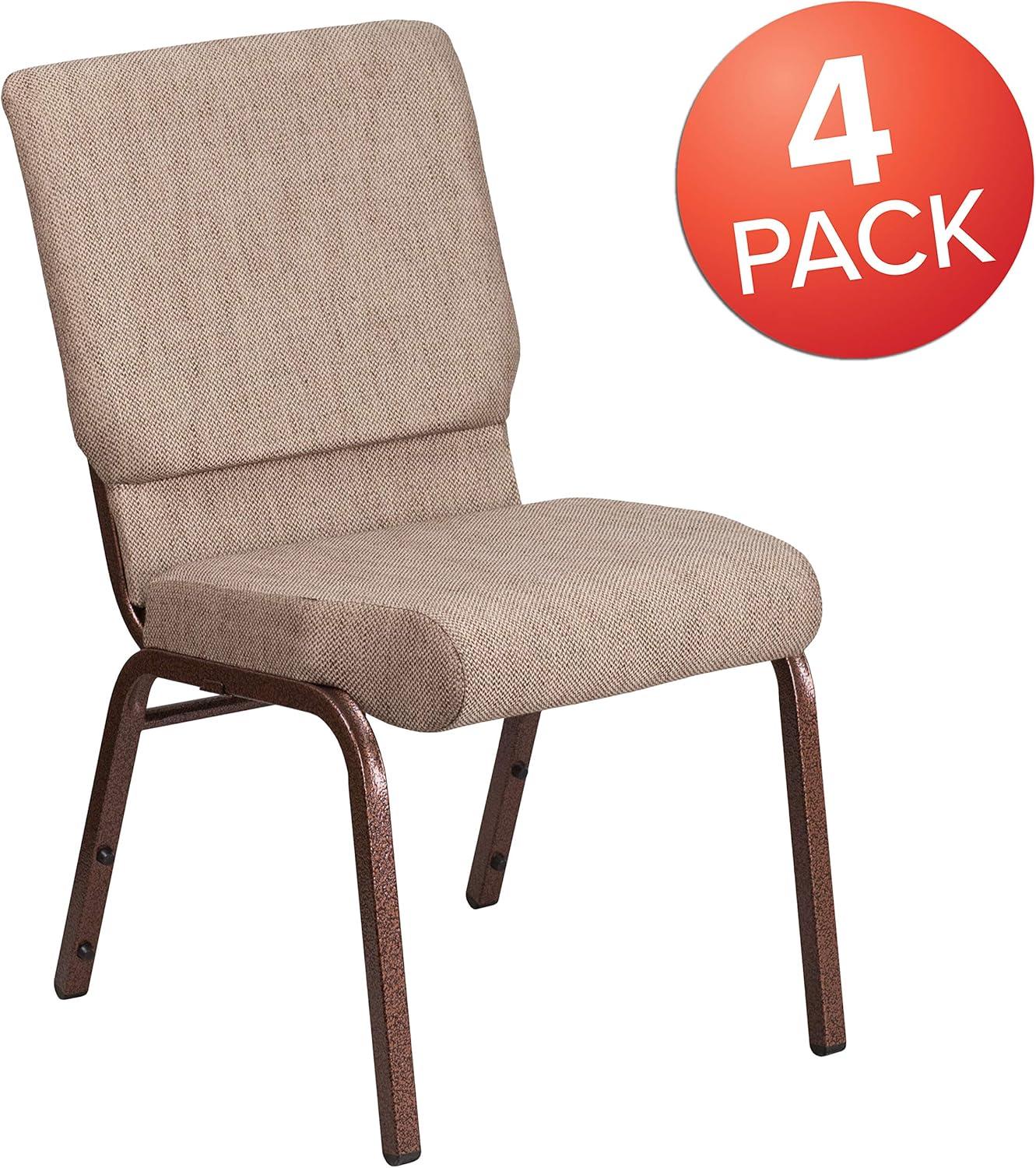 image:imageFlash Furniture HERCULES Series 185W Stacking Church Chair in Black Patterned Fabric Silver Vein Frame 25D x 1925W x 3325HBeige FabricCopper Vein Frame