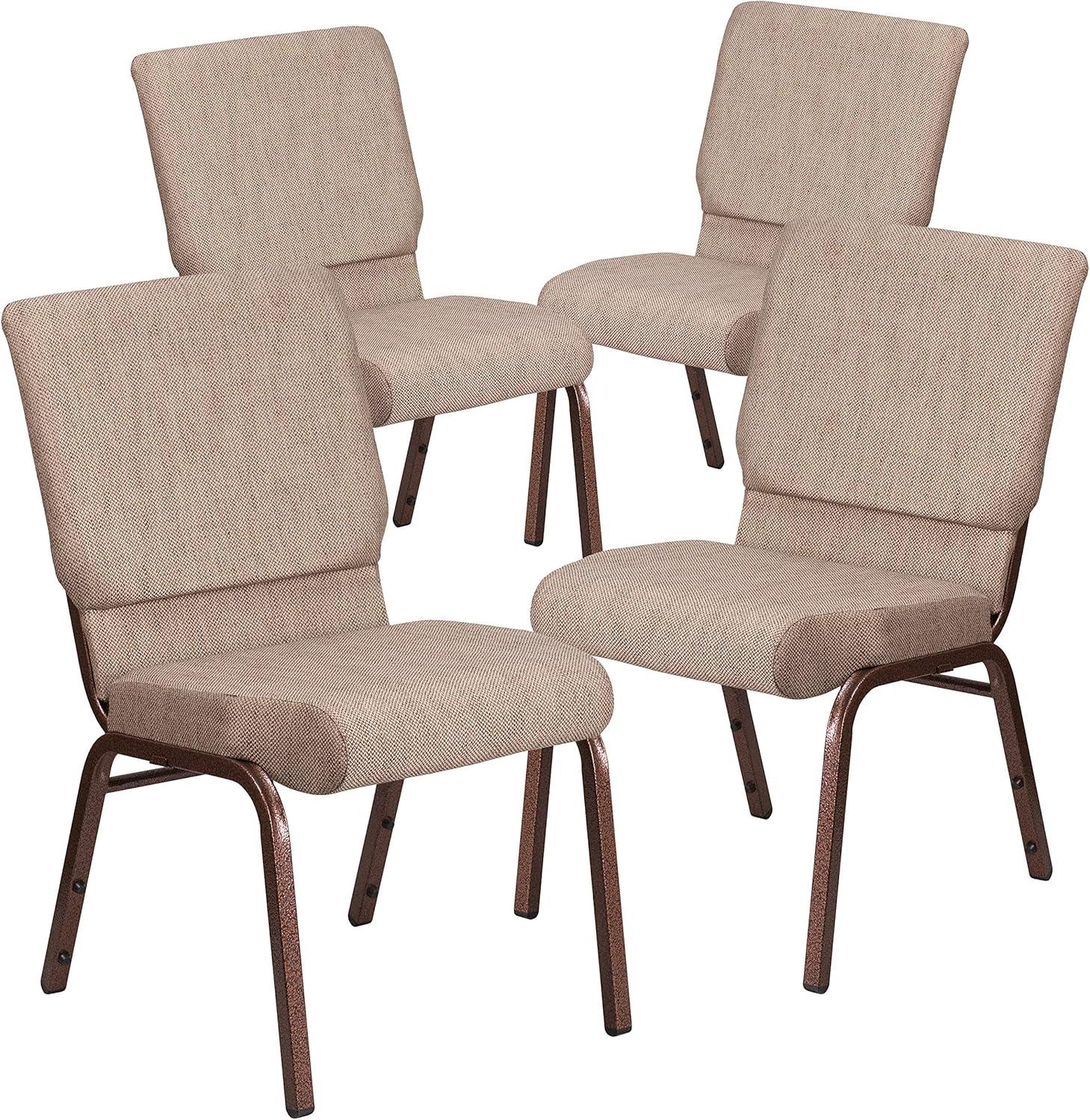 image:imageFlash Furniture HERCULES Series 185W Stacking Church Chair in Black Patterned Fabric Silver Vein Frame 25D x 1925W x 3325HBeige FabricCopper Vein Frame