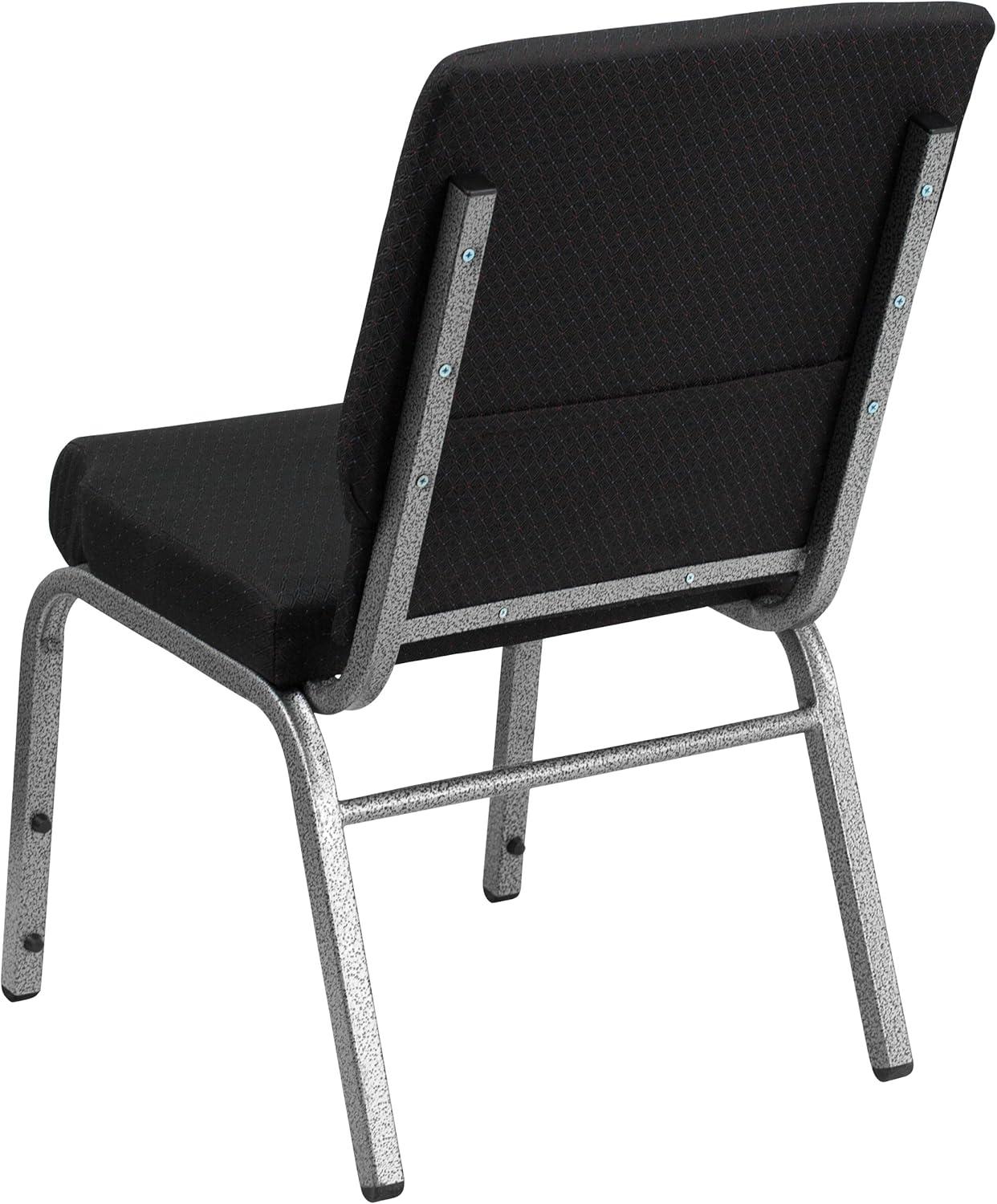 image:imageFlash Furniture HERCULES Series 185W Stacking Church Chair in Black Patterned Fabric Silver Vein Frame 25D x 1925W x 3325HBlack Patterned FabricSilver Vein Frame