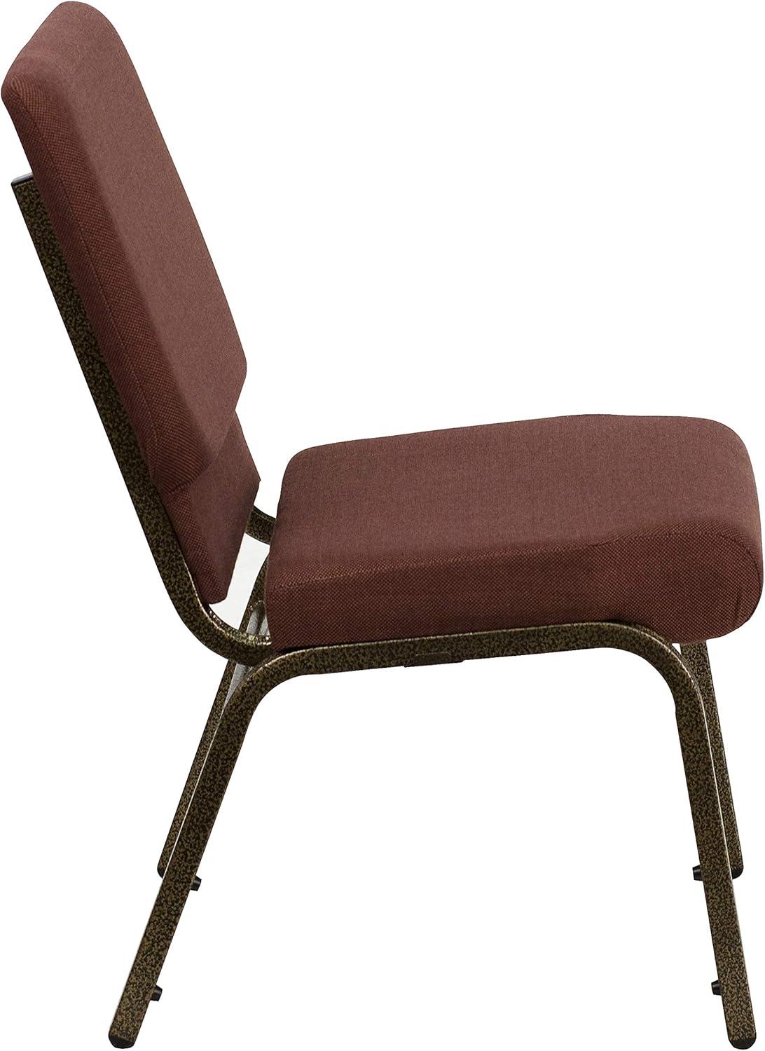 image:imageFlash Furniture HERCULES Series 185W Stacking Church Chair in Black Patterned Fabric Silver Vein Frame 25D x 1925W x 3325HBrown FabricGold Vein Frame