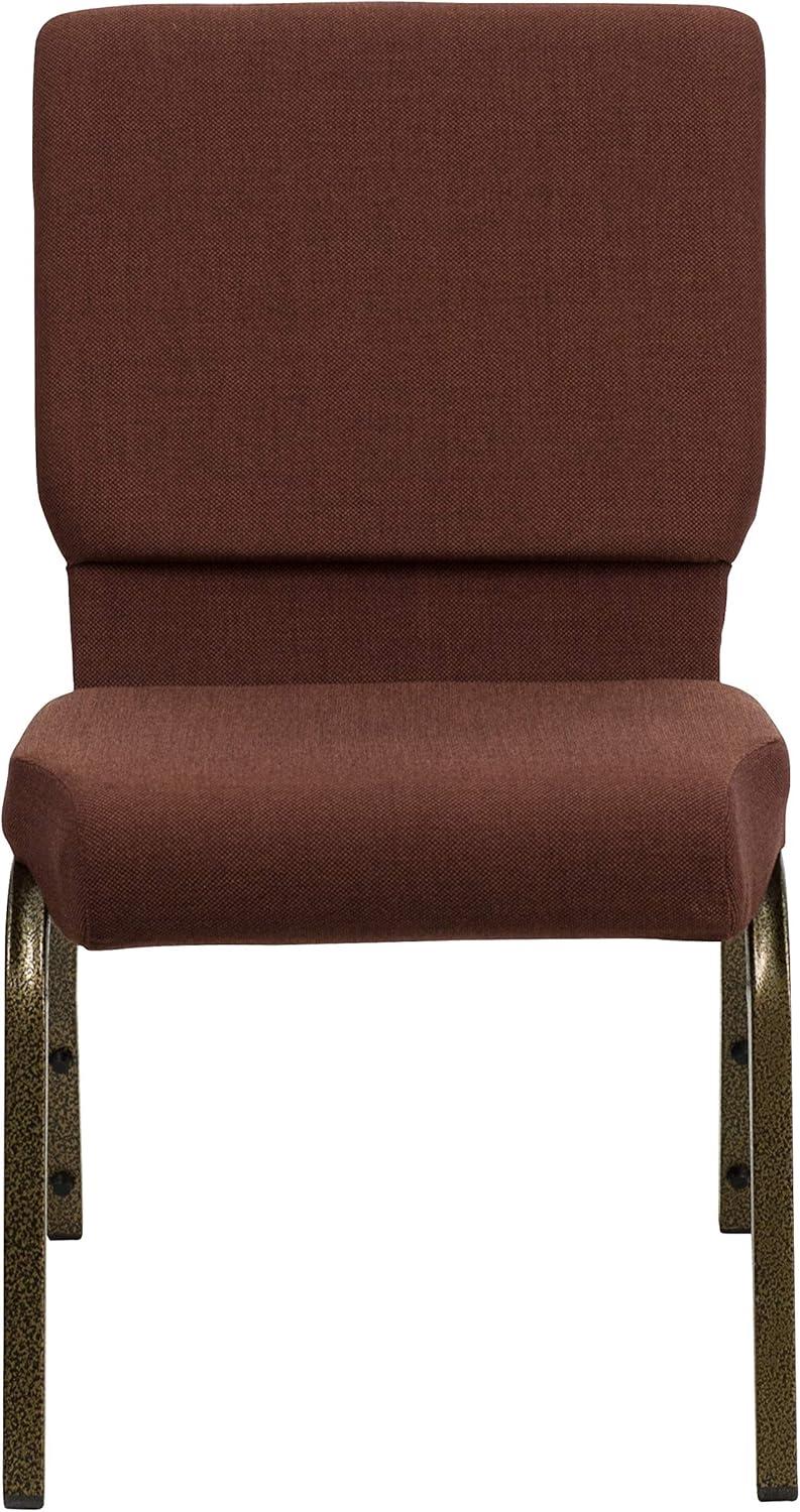 image:imageFlash Furniture HERCULES Series 185W Stacking Church Chair in Black Patterned Fabric Silver Vein Frame 25D x 1925W x 3325HBrown FabricGold Vein Frame