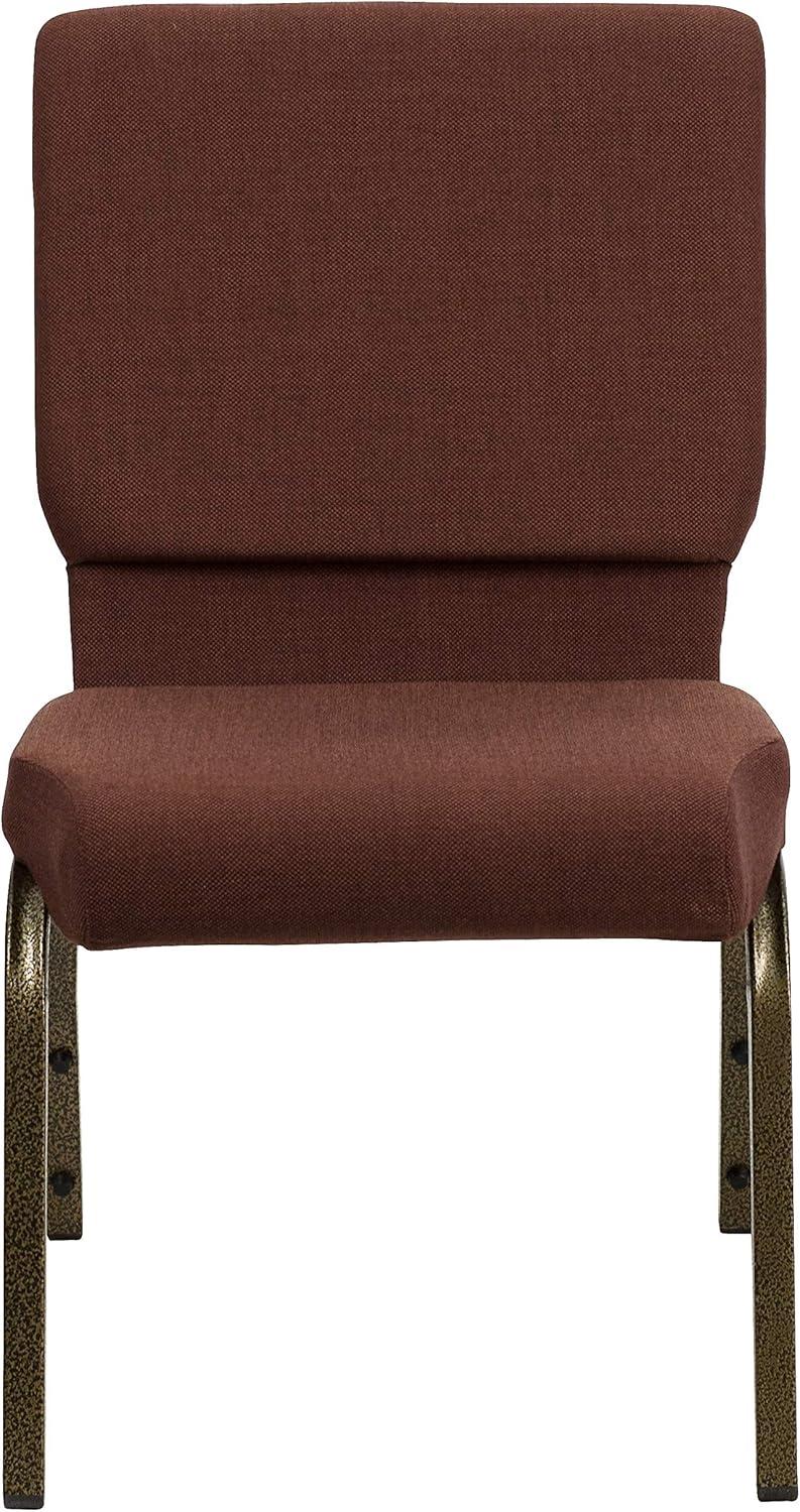 image:imageFlash Furniture HERCULES Series 185W Stacking Church Chair in Black Patterned Fabric Silver Vein Frame 25D x 1925W x 3325HBrown FabricGold Vein Frame