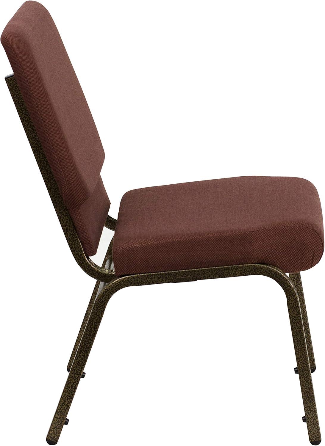 image:imageFlash Furniture HERCULES Series 185W Stacking Church Chair in Black Patterned Fabric Silver Vein Frame 25D x 1925W x 3325HBrown FabricGold Vein Frame