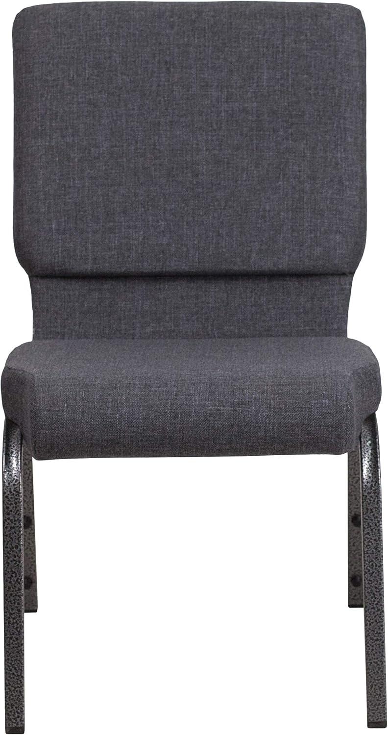 image:imageFlash Furniture HERCULES Series 185W Stacking Church Chair in Black Patterned Fabric Silver Vein Frame 25D x 1925W x 3325HDark Gray FabricSilver Vein Frame