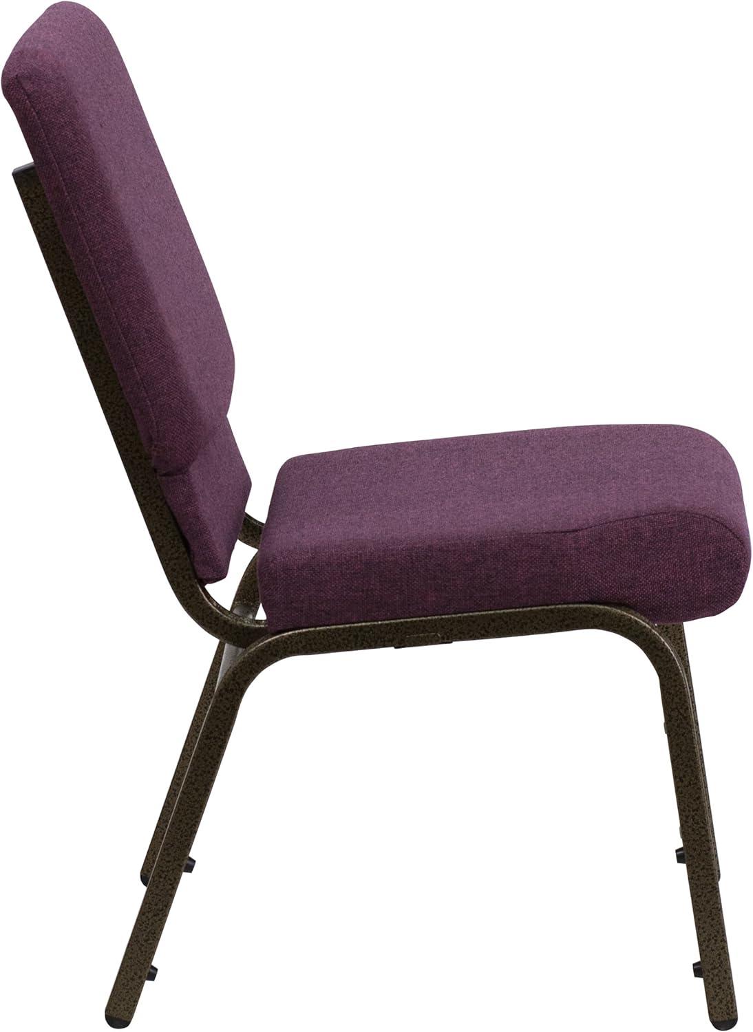 image:imageFlash Furniture HERCULES Series 185W Stacking Church Chair in Black Patterned Fabric Silver Vein Frame 25D x 1925W x 3325HPlum FabricGold Vein Frame