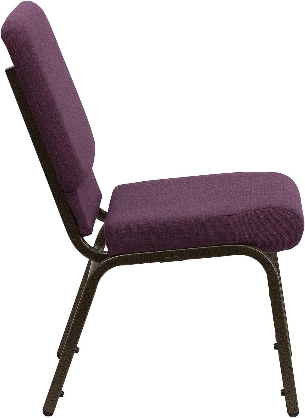 image:imageFlash Furniture HERCULES Series 185W Stacking Church Chair in Black Patterned Fabric Silver Vein Frame 25D x 1925W x 3325HPlum FabricGold Vein Frame