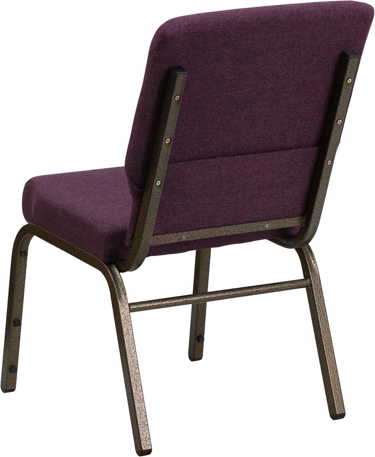 image:imageFlash Furniture HERCULES Series 185W Stacking Church Chair in Black Patterned Fabric Silver Vein Frame 25D x 1925W x 3325HPlum FabricGold Vein Frame