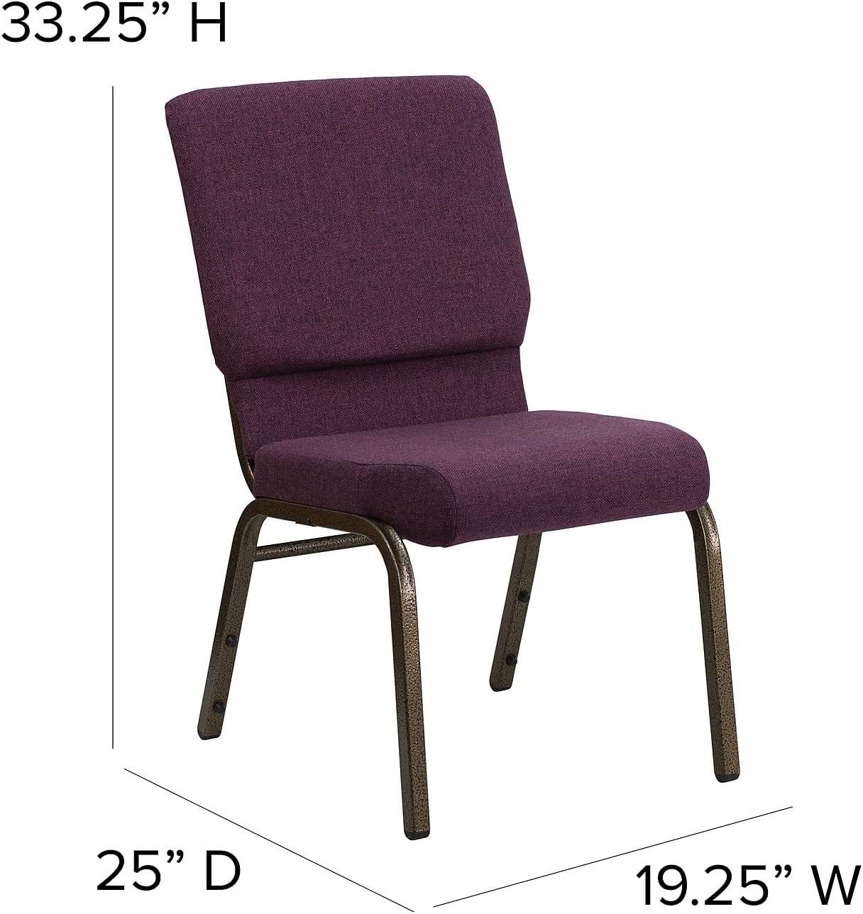 image:imageFlash Furniture HERCULES Series 185W Stacking Church Chair in Black Patterned Fabric Silver Vein Frame 25D x 1925W x 3325HPlum FabricGold Vein Frame